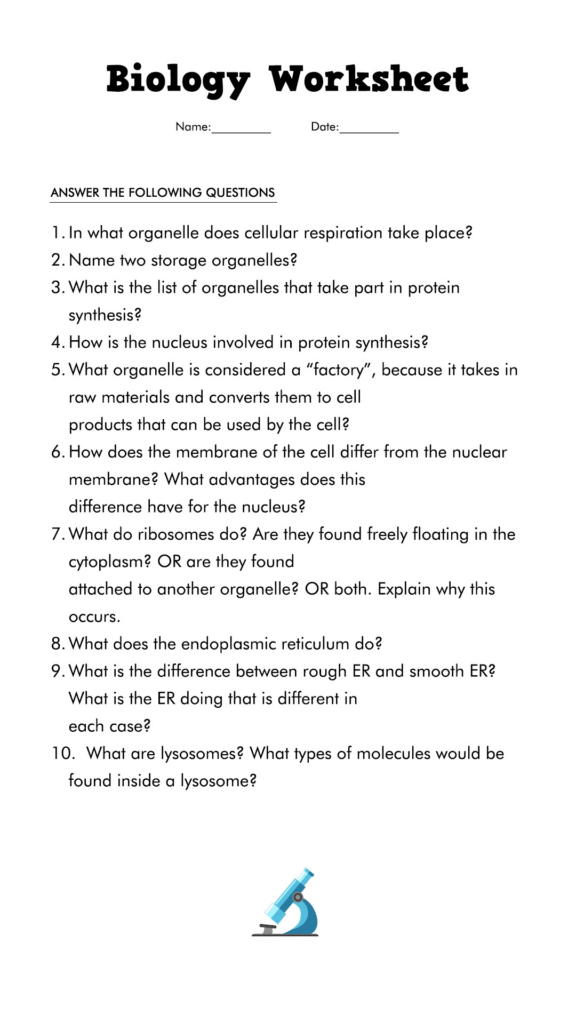 19 Free Printable Biology Worksheets Free PDF At Worksheeto